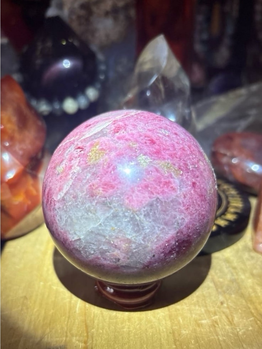 Pink Rhodonite Sphere - Picture 5 of 9